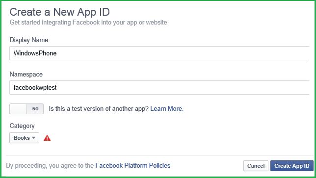 Create App ID